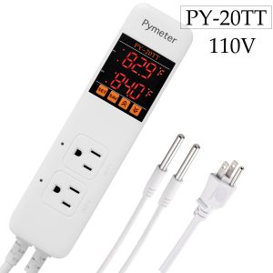 Pymeter PY-20TT Digital Temperature Controller Programmable Outlet Thermostat Heating & Cooling for brewing Fermenter Greenhouse Incubator